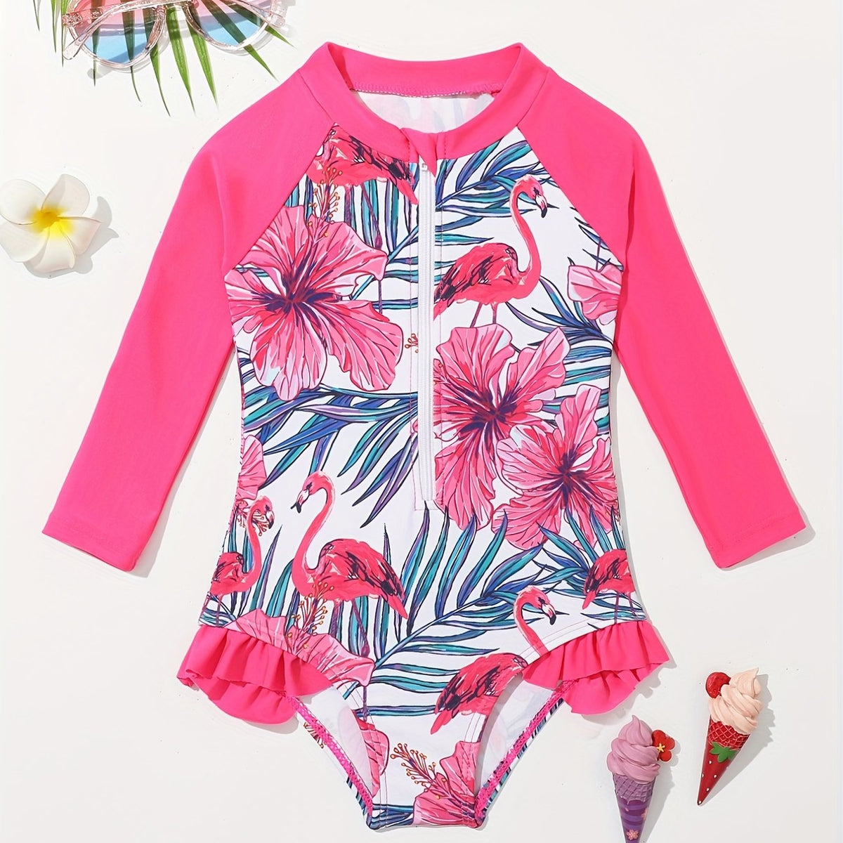 Floral Print Sunscreen Jumpsuit for Baby