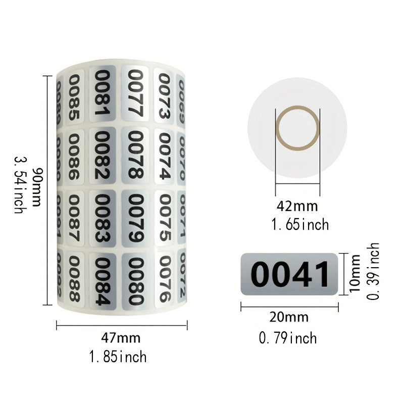 Consecutive Number Label Stickers Waterproof Inventory Number Stickers