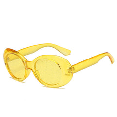 Transparent Oval Sunglasses for Women Girls UV Protection
