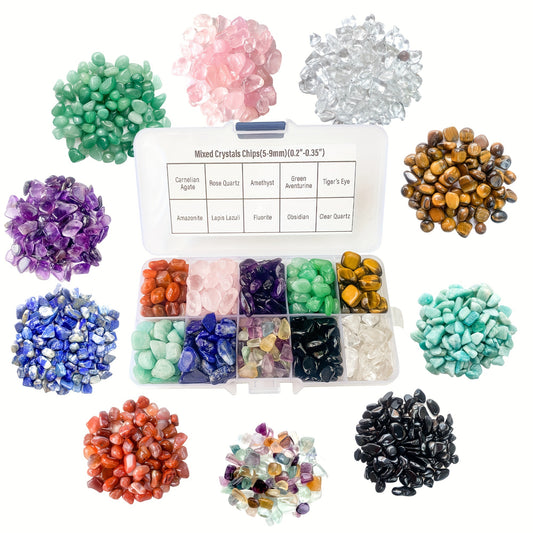 2LB 10 Types Rare Crystal Gem Collection Box For Reiki Healing Art