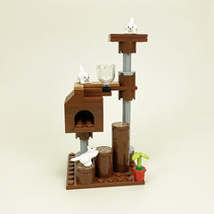 City Cattery Building Blocks Toys MOC Cats House Farm DIY Blocks Gift