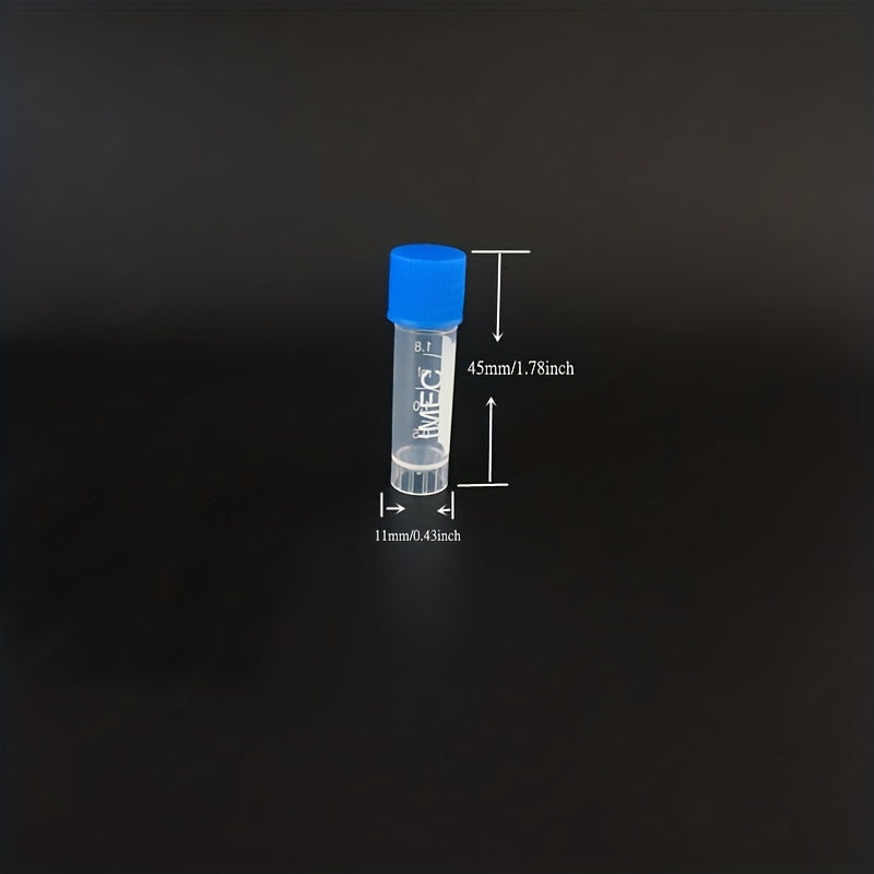 50pcs Plastic Graduated Cryovials Freezing Tubes with Screw Covers