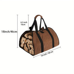 Firewood Carrier Waxed Canvas Log Carrier For Firewood Wood Carrying Bag