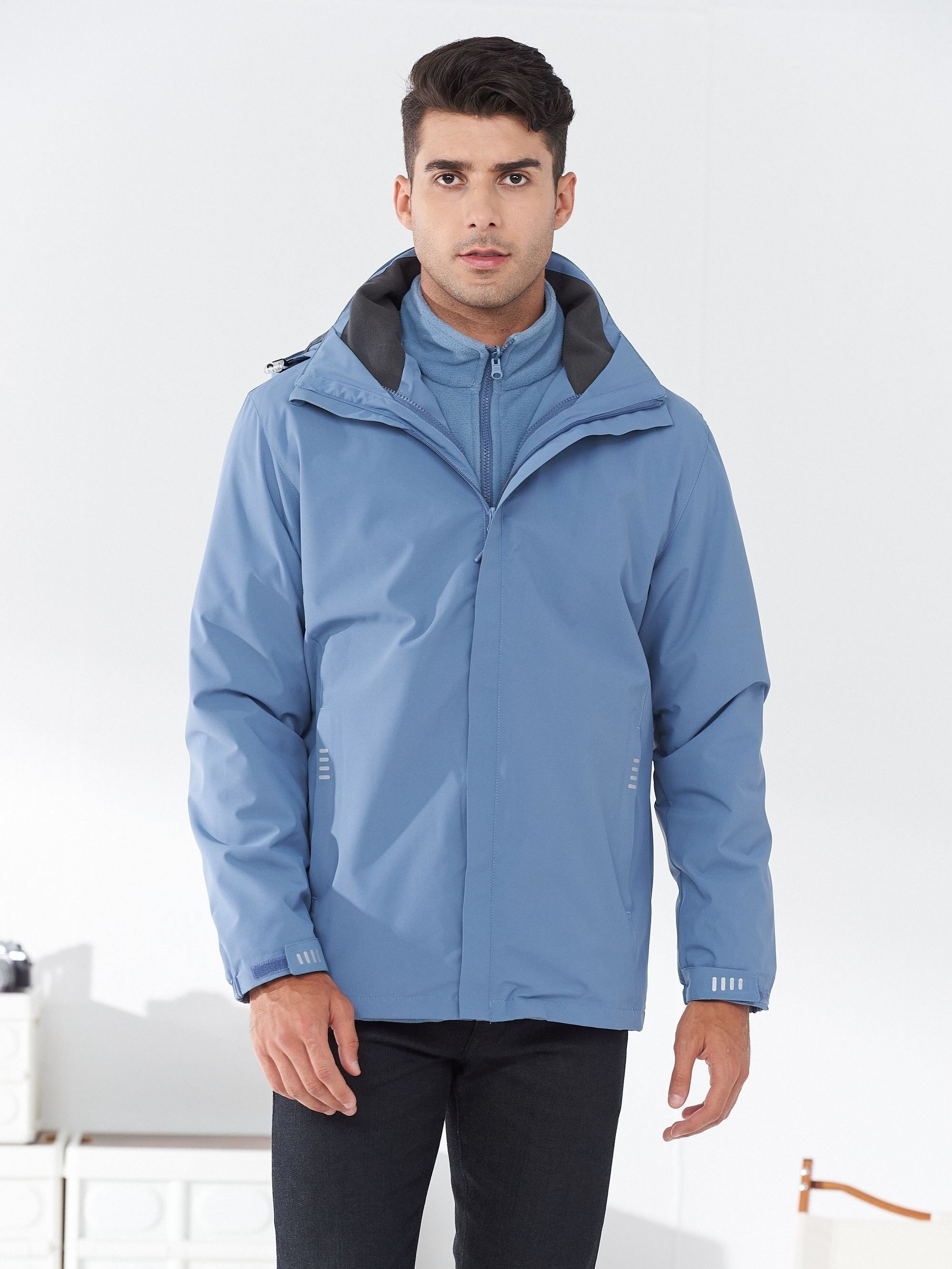 Men's 3-in-1 Waterproof Hooded Jacket - Fall Winter Outdoor Activity