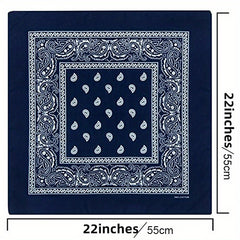 55 Square Red Paisley Print Scarf Bandana Headband Wrap