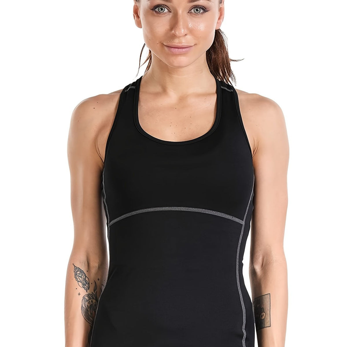 Women's Sleeveless Sports T-Shirt Racer Back Loose Fit Yoga Top