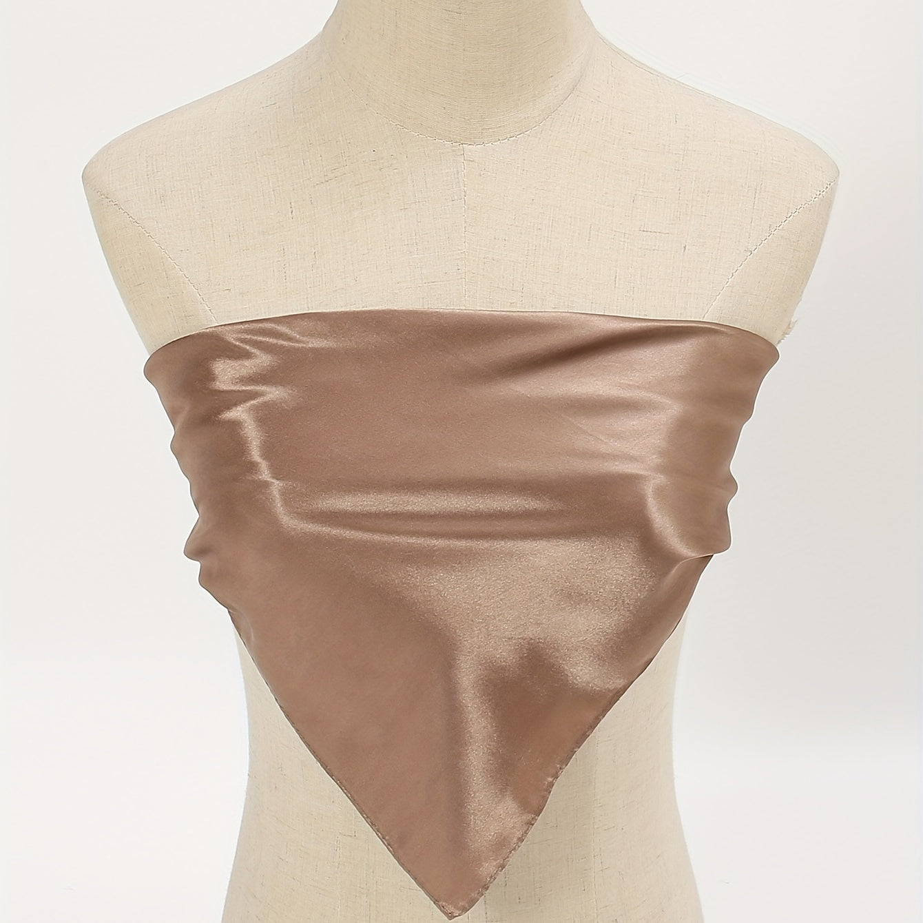 Brown Square Scarf Bandana Neckerchief Silk Head Wrap Hair Accessories