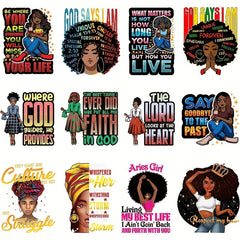 12pcs God Says I Am Iron On Bible Verse Iron On Patches Girls DIY Heat Transfer