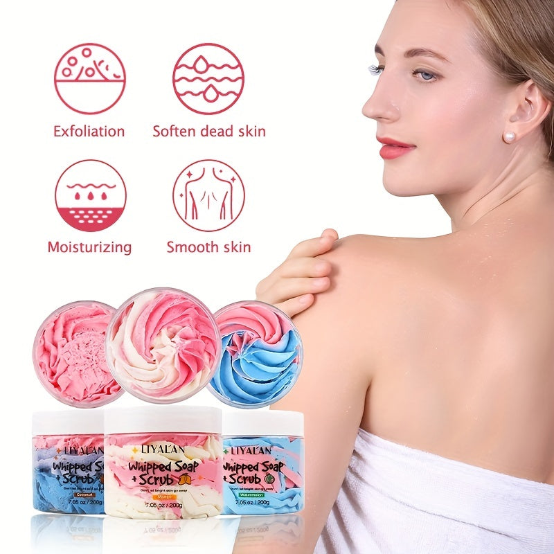 LIYALAN Fruity Scent Foaming Bath Soap with Shea Butter 200g