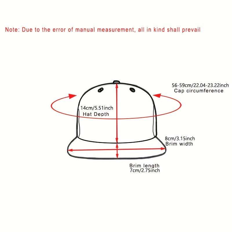 Men's Adjustable Embroidered Flat Brim Hat Baseball Cap Snapback Cap For Men