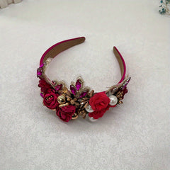Flower Rhinestone Headband Faux Pearl Head Jewelry Hair Accessories
