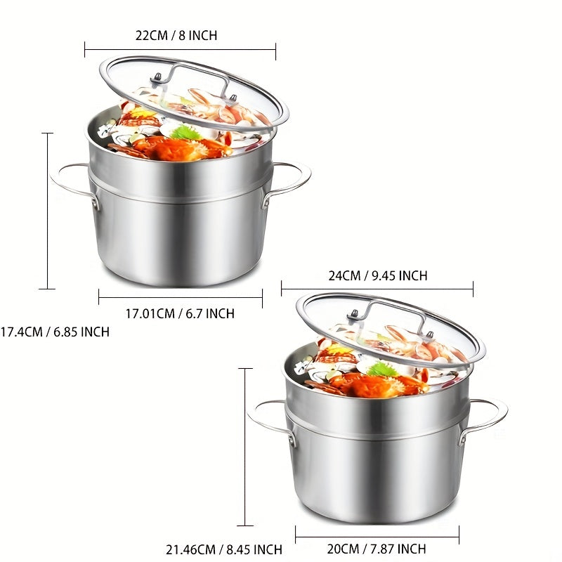 Stainless Steel Induction Pot Glass Lid 22cm 24cm