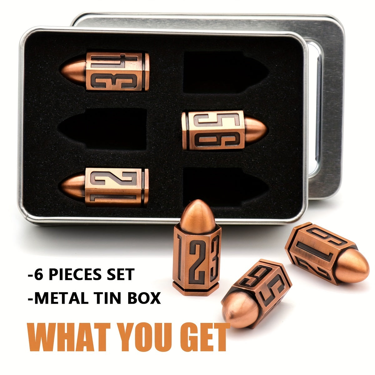 Solid Metal Polyhedral Dice Set for Tabletop Game