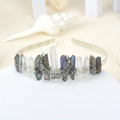 Crystal Quartz Witchy Crown Fae Fairy Rave Music Crystal Crown