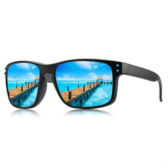 Men's Vintage Square Frame Polarized Sunglasses for Sports Fishing Driving