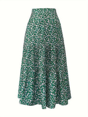 Women's Plus Ditsy Floral Print Smock Maxi Skirt