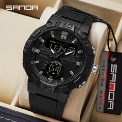 SANDA Boy's Dual Display LED Digital Watch Waterproof