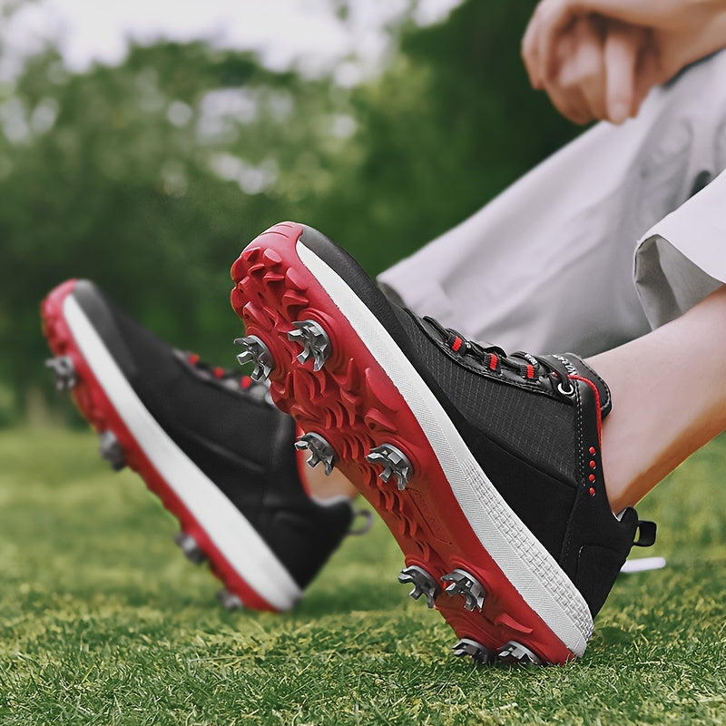 Men's Non Slip Golf Shoes with Spikes, Shock Absorption Sports Sneakers