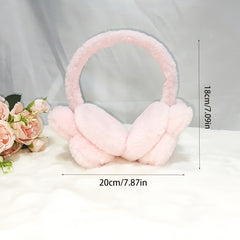 Women's Plush Bunny Ear Warmers Rabbit with Expressive Eyes Soft Stretchable Ear