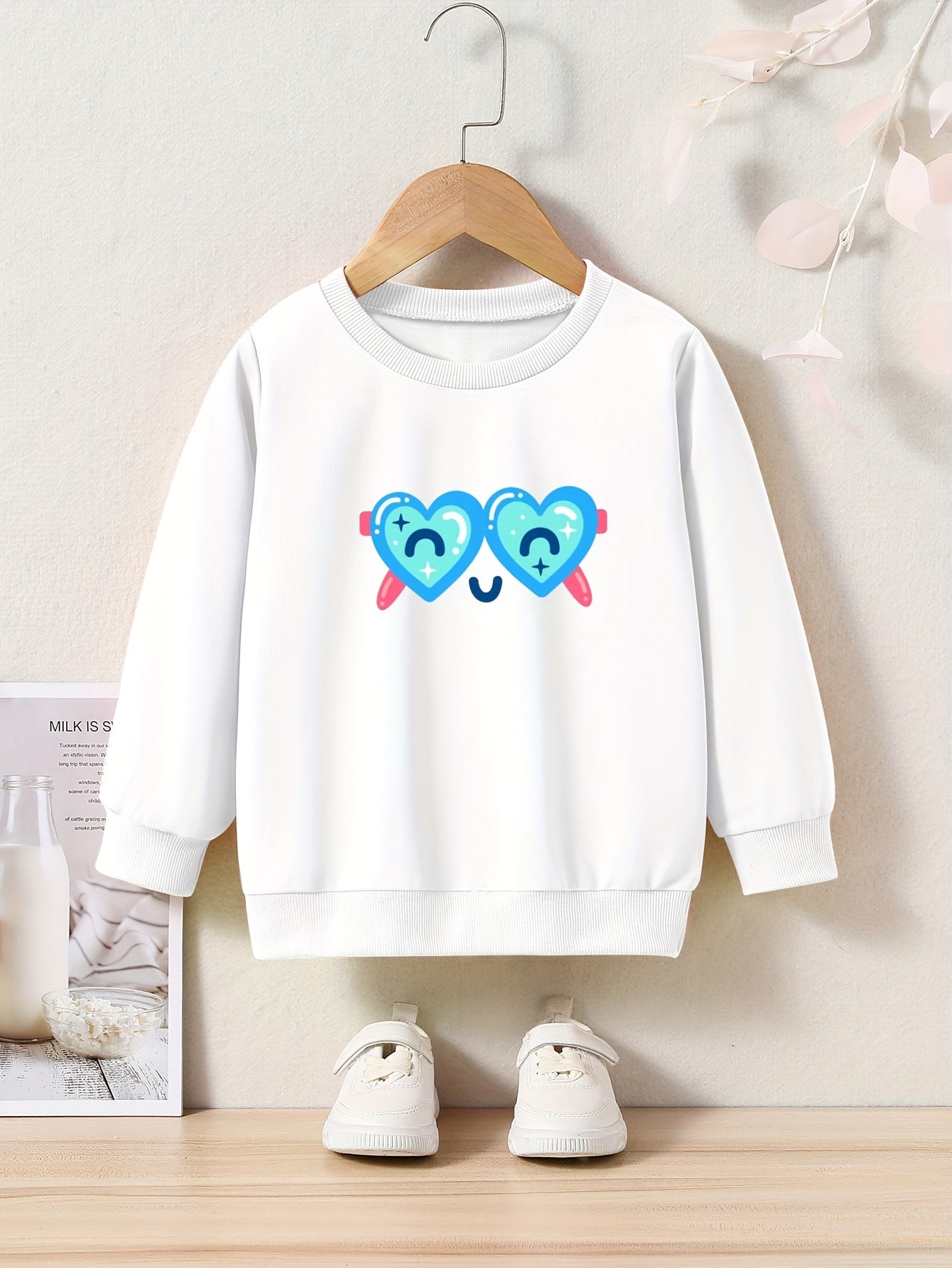 OERYUI Kids Cartoon Sunglasses Graphic Sweatshirt