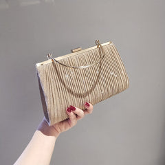 Evening Frame Clutch Bag Solid Handbag With Buckle For Party