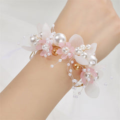 Pearl Wedding Flower Band & Headband Jewelry Set