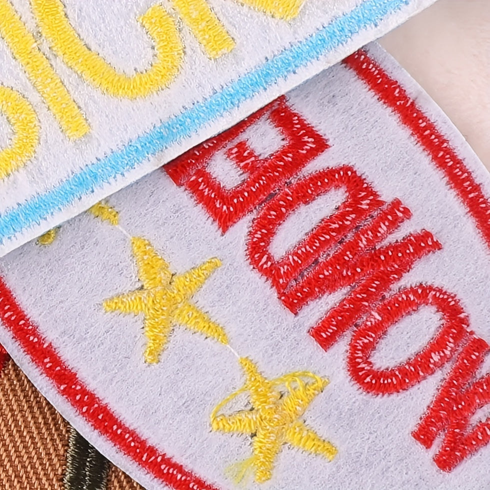 5pcs Embroidered Letter Square Mixed Patches Iron on Cloth Stickers For Girls