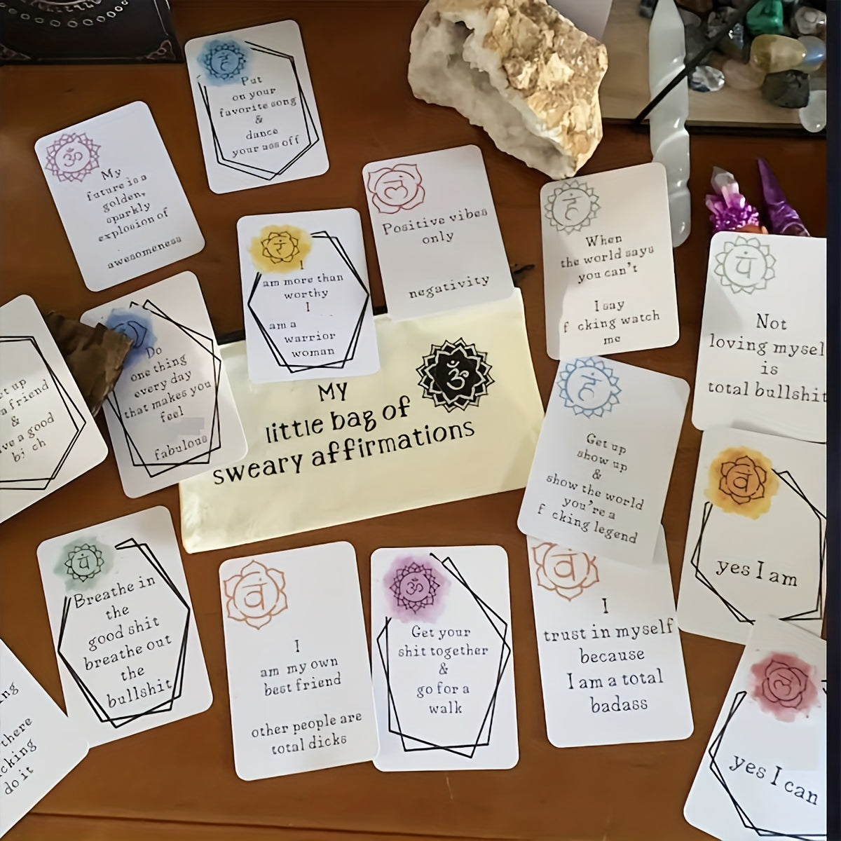 16pcs Funny Affirmation Card Set for Self Improvement and Encouragement