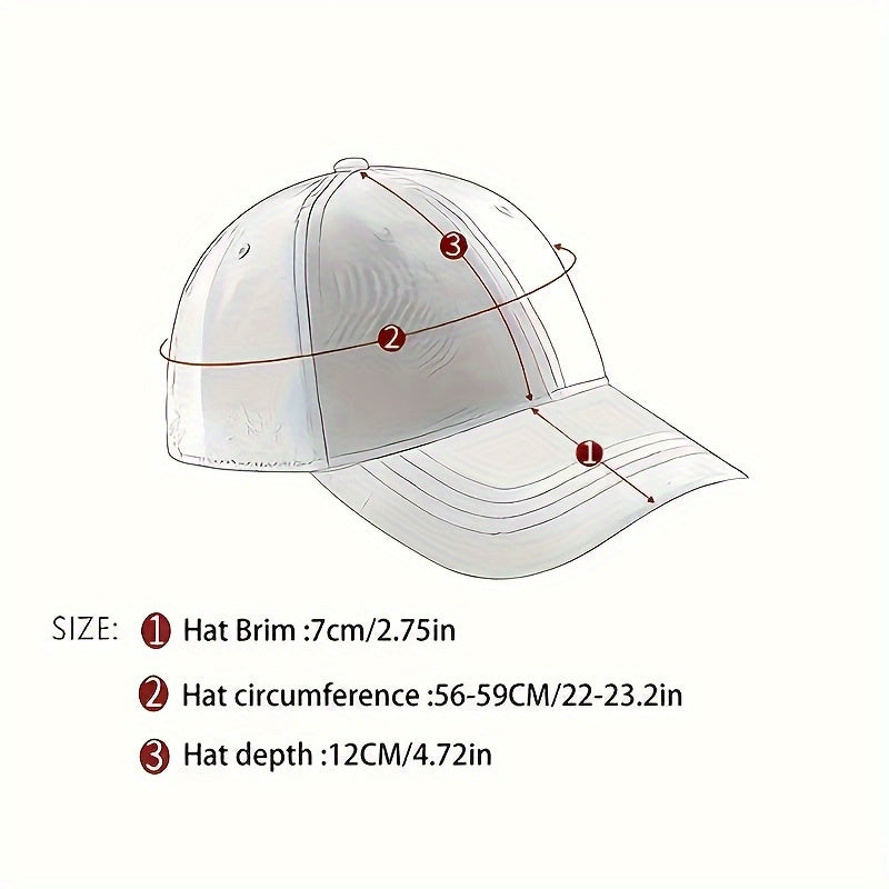 Vintage Baseball Cap Letter Printed Sun Cap for Outdoor Activities
