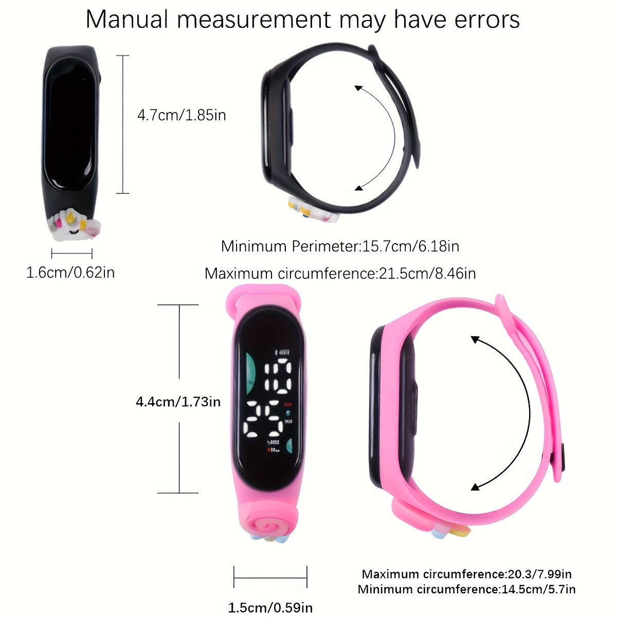 2pcs LED Unicorn Doll Watch Set for Kids M12