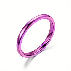 Men's 2mm Wide Stainless Steel Rings, Seven Colors, Stackable Rings
