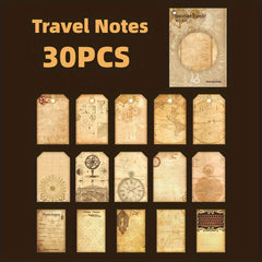 30PCS Vintage Background Paper Sticker Tape for Scrapbooking and Journaling