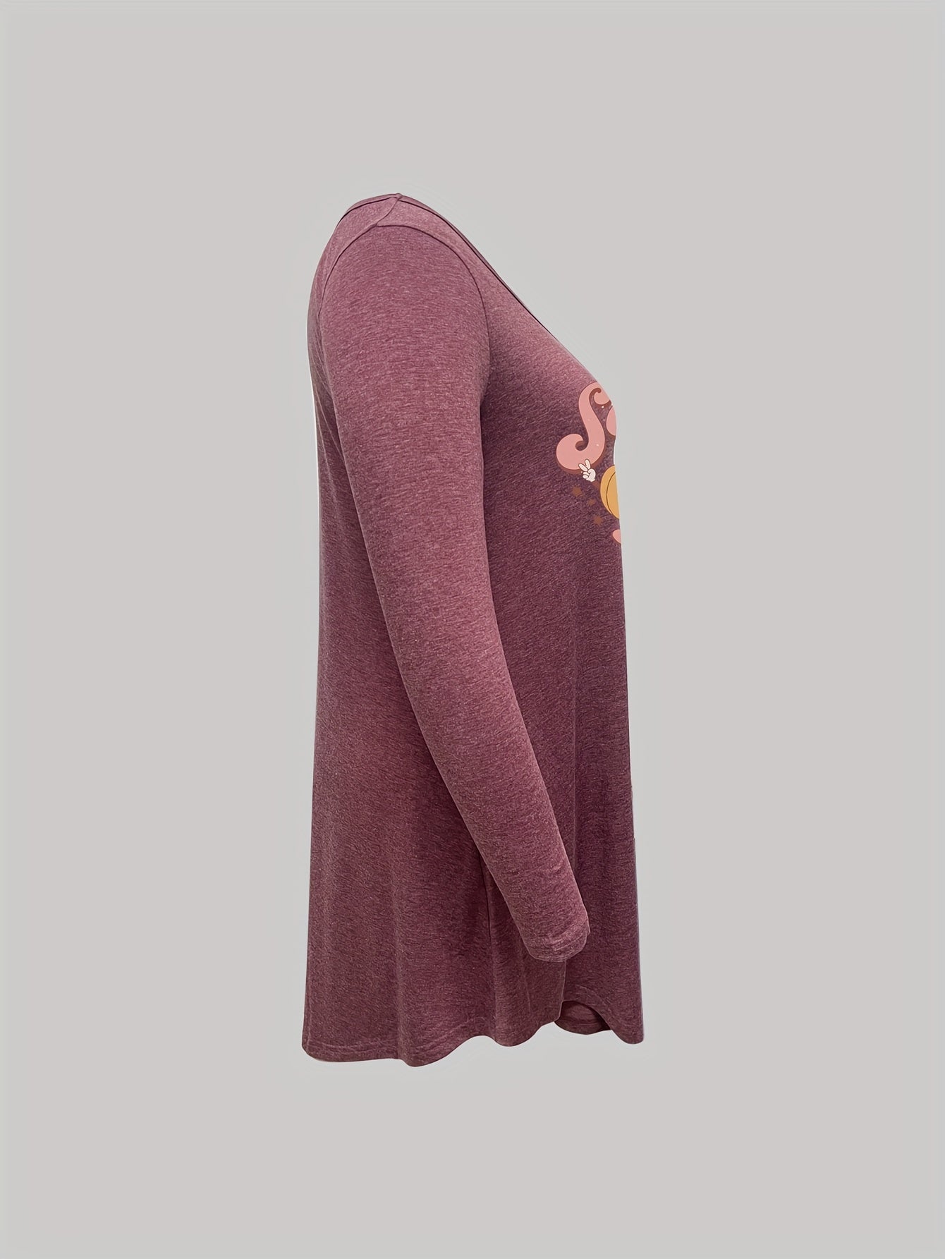  Halloween Nightdress Pumpkin Ghost Print Long Sleeve Sleep D