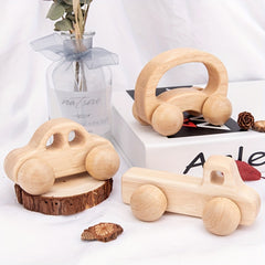 Wooden Kids Push And Grip Car 33cm Small Car Baby Muscle Training Grip Toy
