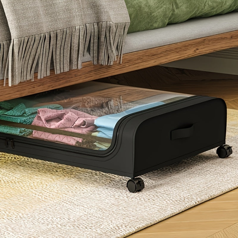 2pcs Underbed Storage Box Space Saving Organizer with Wheels
