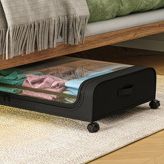 2pcs Underbed Storage Box Space Saving Organizer with Wheels