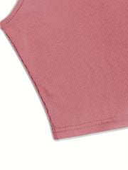 Y2K Ribbed Crop Tank Top Sleeveless Summer Women's Clothing