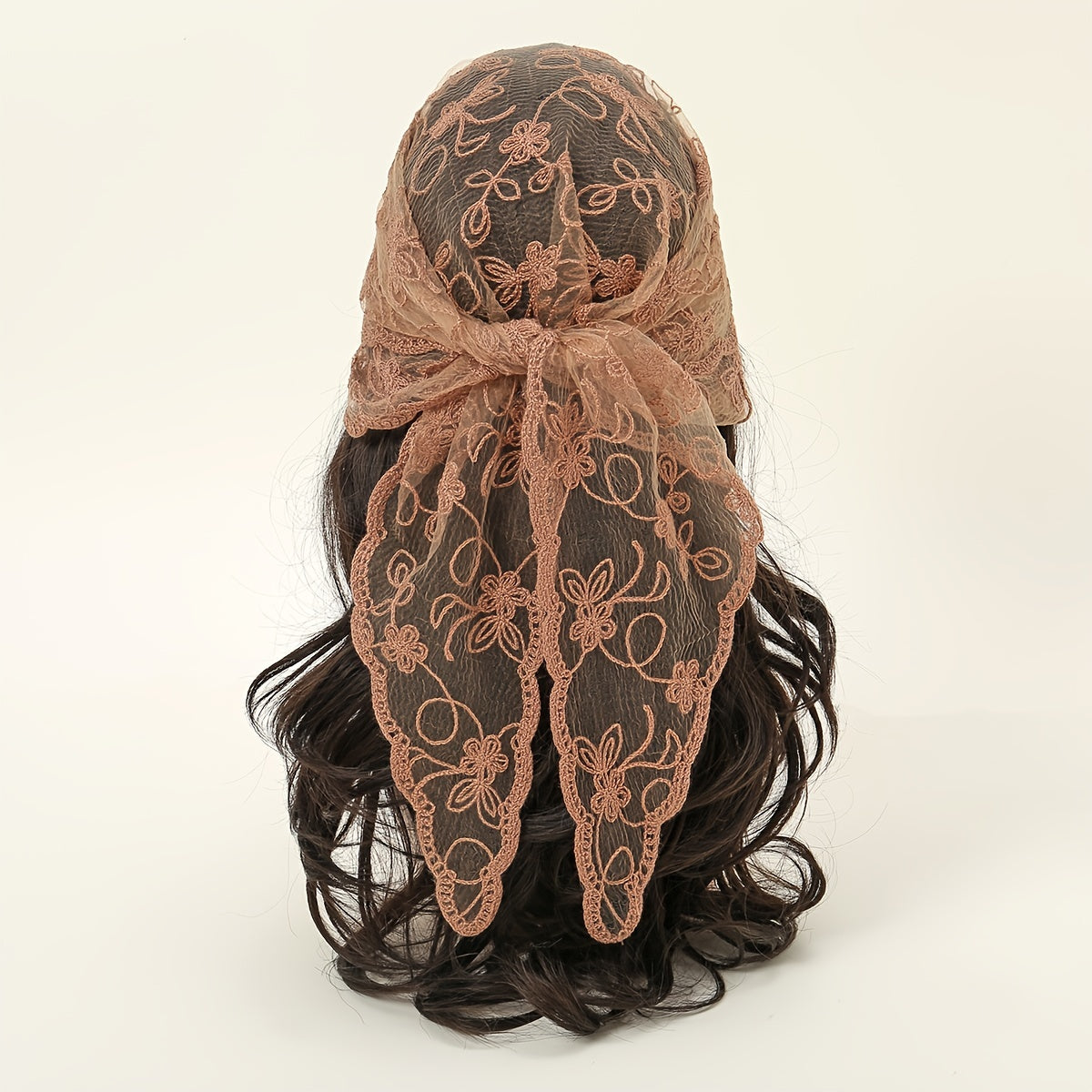 Embroidered Lace Triangle Scarf Vintage Headscarf
