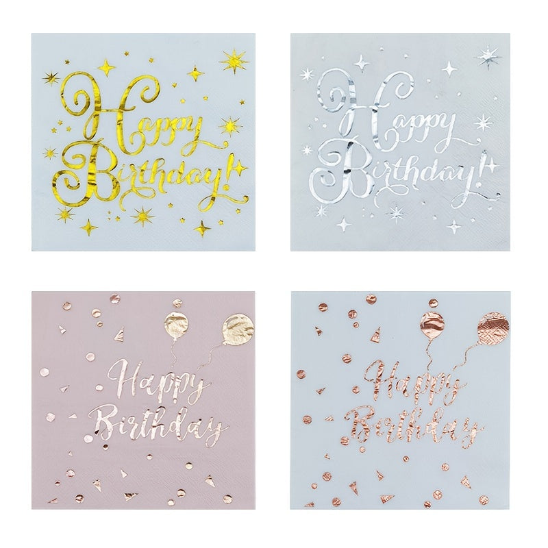 20pcs Multicolor Double Layer Disposable Golden Stamping Dot Party Napkins
