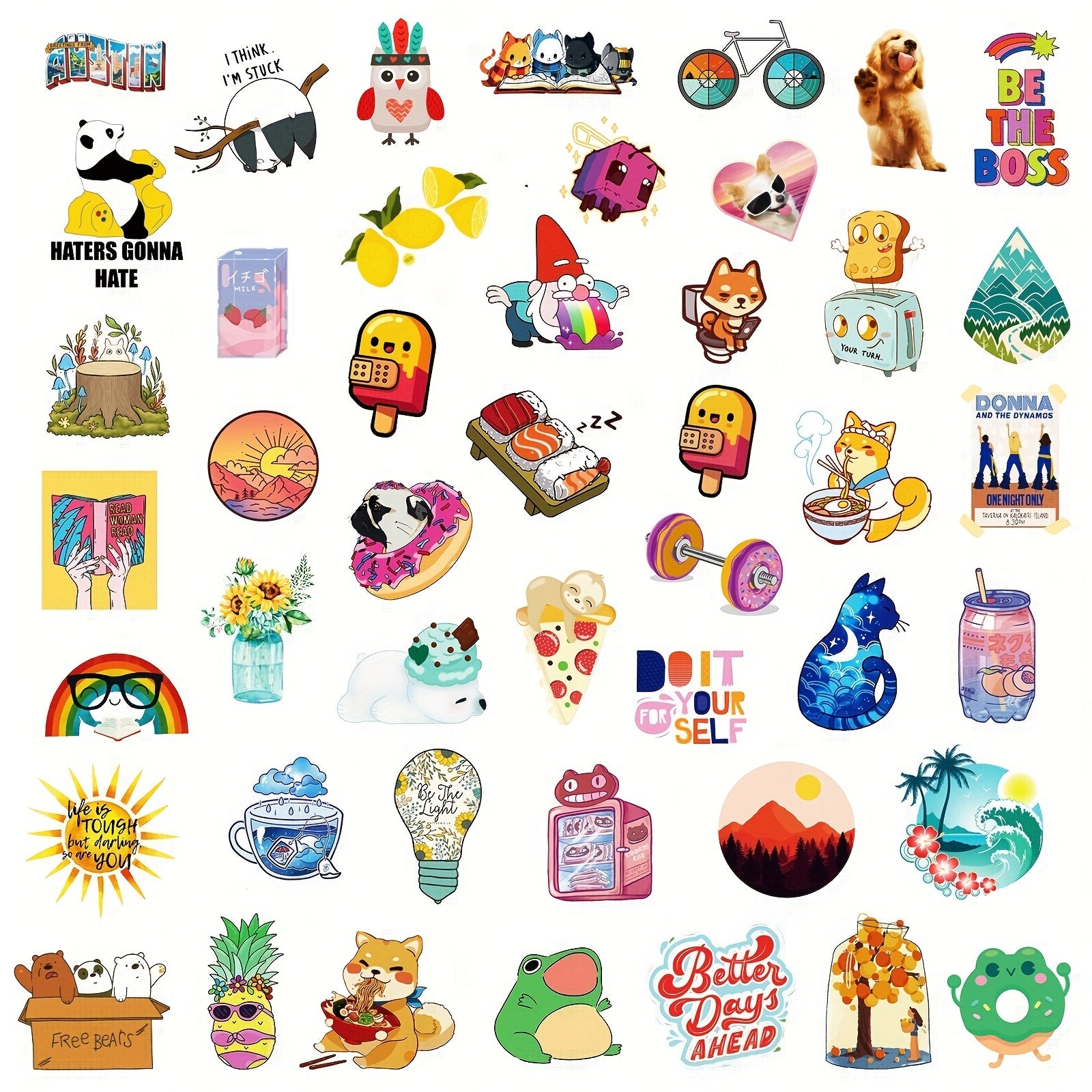 300pcs Water Bottle Stickers Vinyl Sticker Packs For Water Bottle Laptop Scrapbo