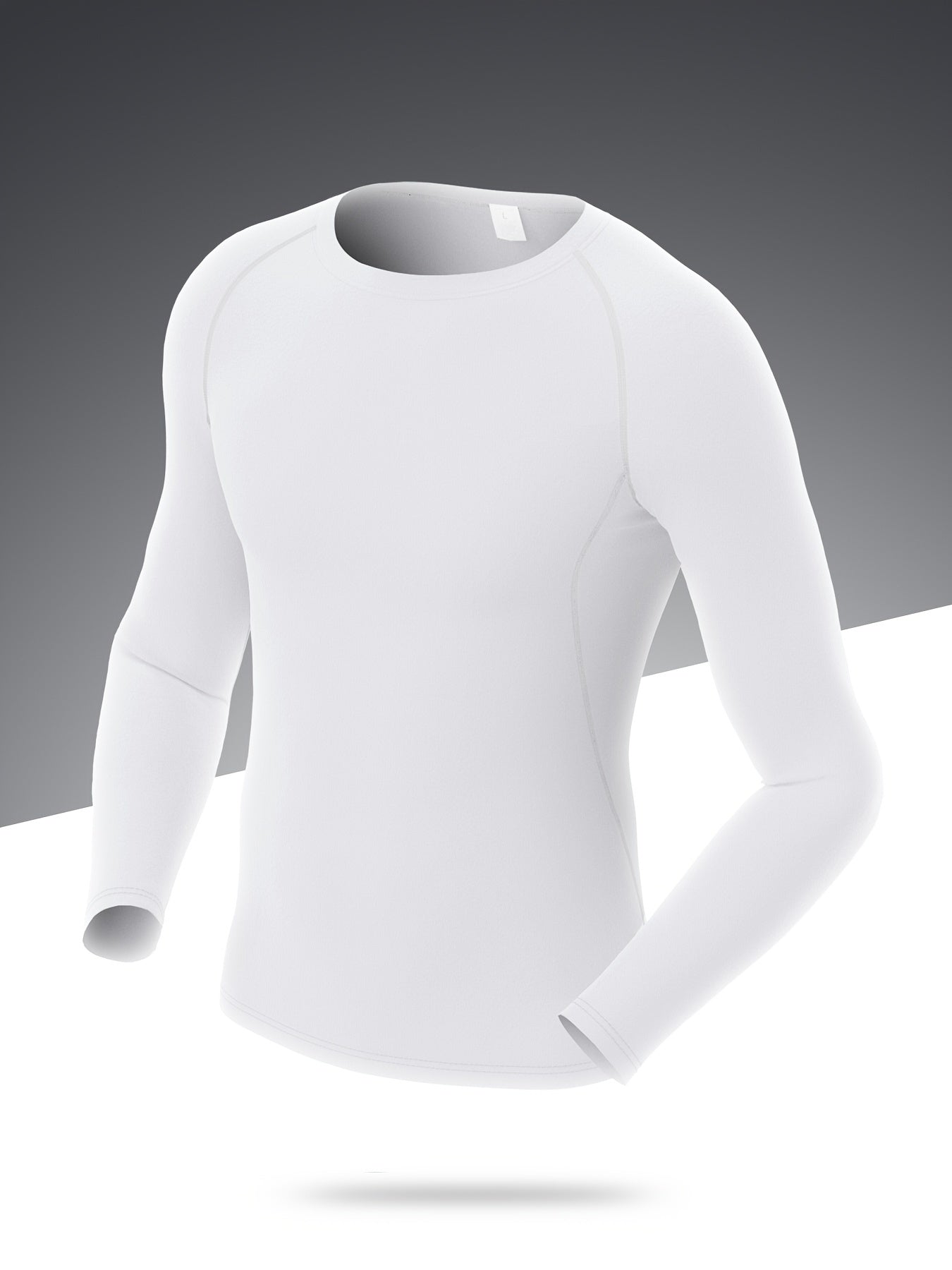 Men's Solid Workout Shirt High Stretch Compression Base Layer