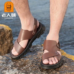 LAORENTOU Men's Non Slip Sandals Wear resistant Comfy Beach Shoes