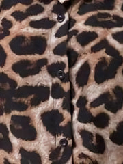  Leopard Print Button Up Shirt Top