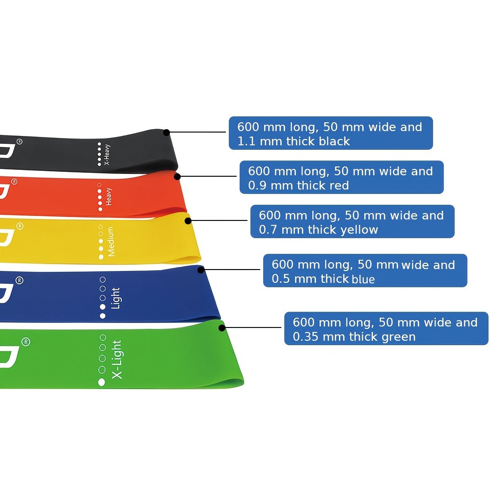 FDBRO Yoga Resistance Band Set - 5 Loops for Strength Training