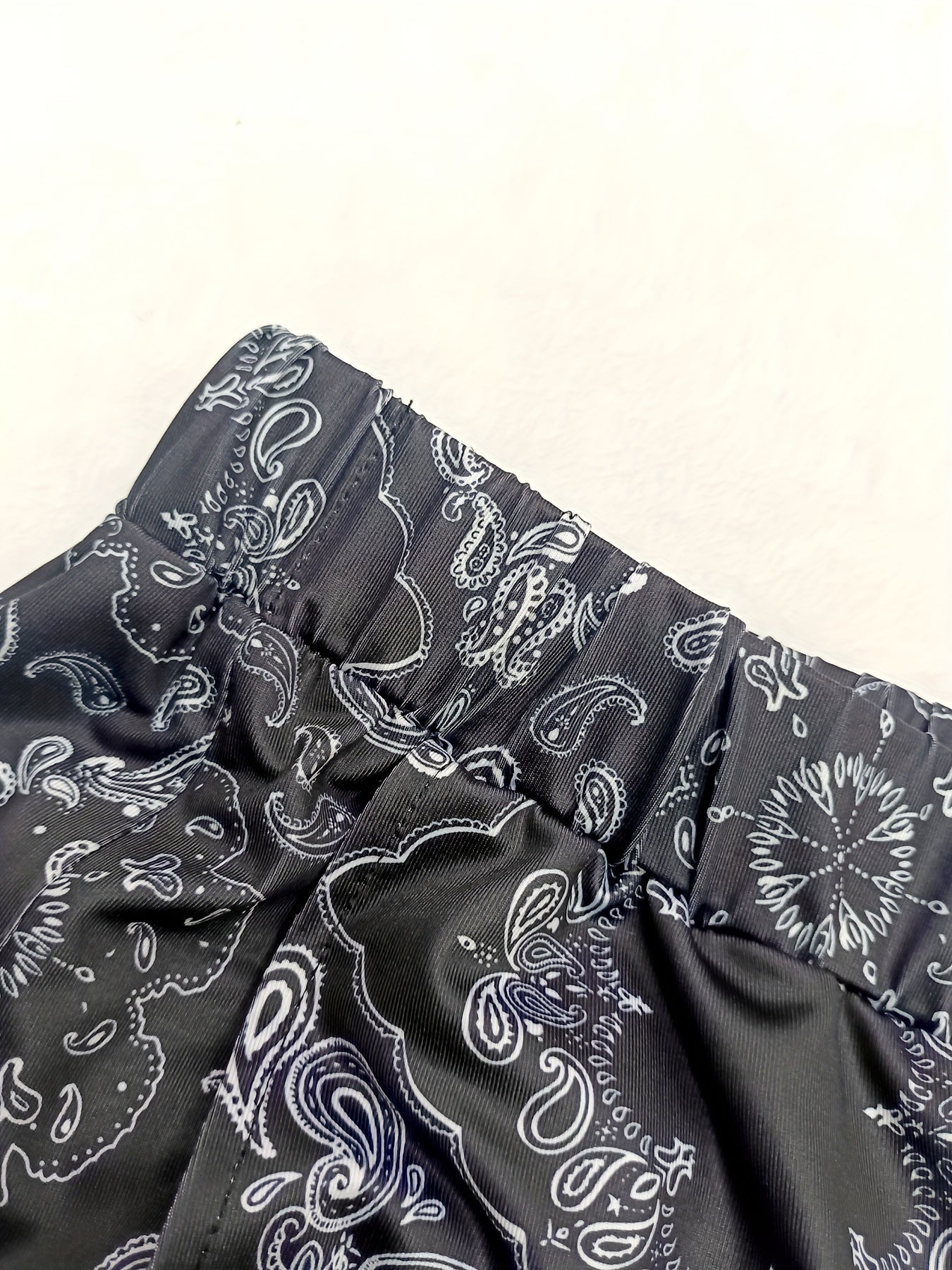  Paisley & Scarf Print High Rise Tapered Leg Pants