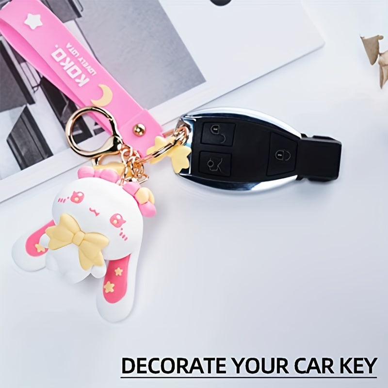 Cartoon Rabbit Keychain Animal Doll Key Ring Purse Bag Backpack Car Charm