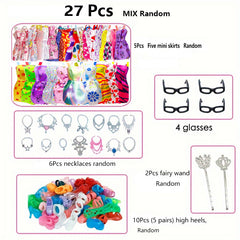 27pcs Mixed Colors DIY Doll Clothing Set for 11.5 Inch Dolls