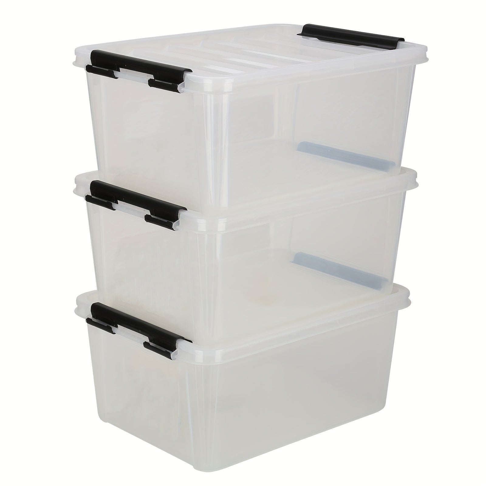 3pcs Storage Baskets with Locking Lid Large Handles for Clothes Blankets Toys