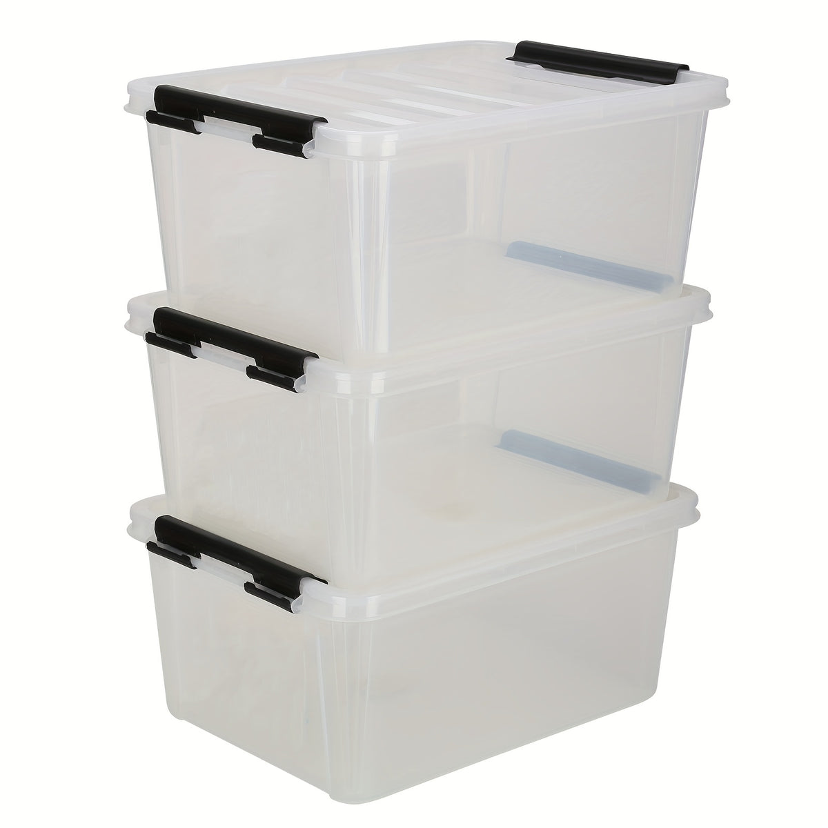 3pcs Storage Baskets with Locking Lid Large Handles for Clothes Blankets Toys