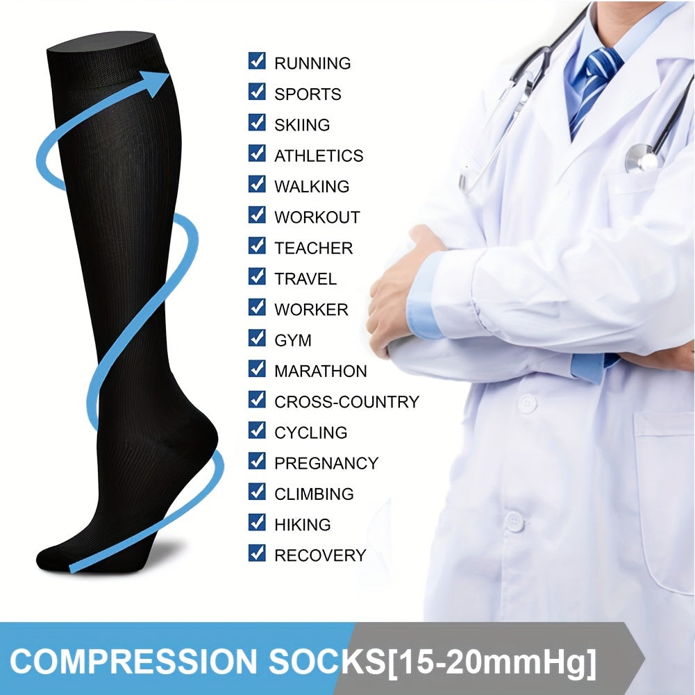 10 Pairs Compression Socks 15-20 mmHg for Sports